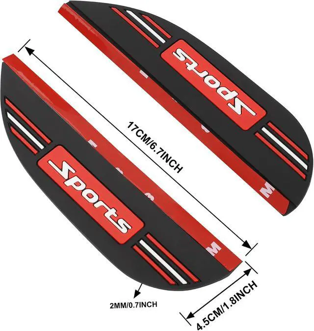 Alt view image 2 of 7 - TOMALL 2pcs Sports Rear View Mirror Rain Visor Smoke Guard Universal Rubber Side Mirror Rain Eyebrow for Cars SUV Truck Cover Accessories