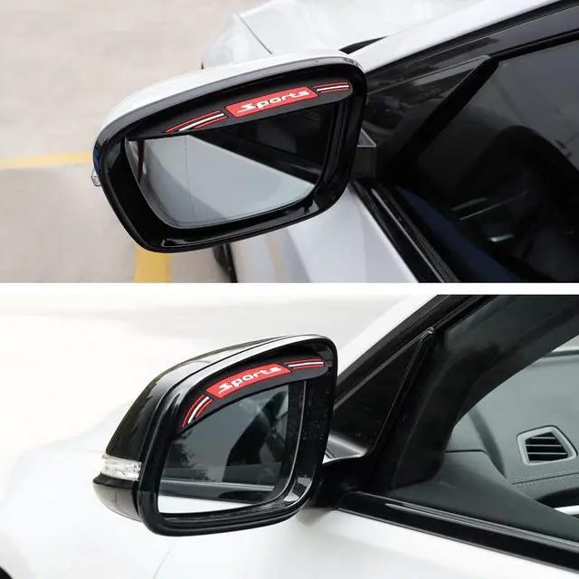 Alt view image 5 of 7 - TOMALL 2pcs Sports Rear View Mirror Rain Visor Smoke Guard Universal Rubber Side Mirror Rain Eyebrow for Cars SUV Truck Cover Accessories