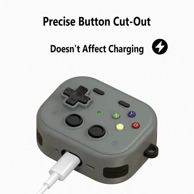 Alt view image 5 of 7 - Geiomoo Cute Funny Silicone Cover for Air Pods Pro 3 Case, Cartoon Game Console Design with Carabiner and Cleaner Kit (Gray)