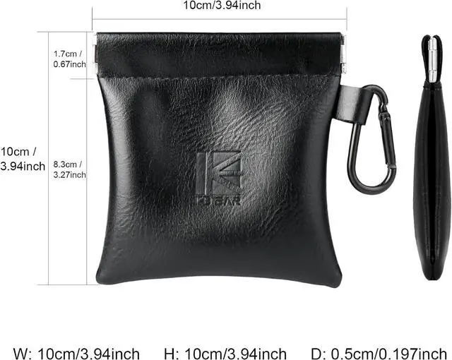Alt view image 3 of 7 - 1PCS KBEAR BP01 Plus in Ear Monitor Case for IEMS, Mini Portable PU Leather Headphones Case with Spring-Loaded Closure for KZ ZS10 PRO, ZAR, ZAS, Earbuds, IEMs Cable, Eartips (Black, Medium - 1PCS)