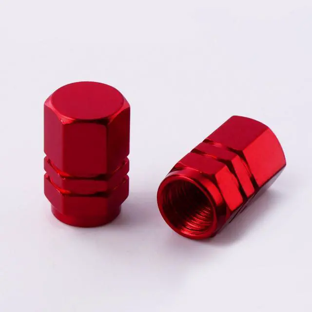 Alt view image 4 of 7 - EBOOT 8 Pcs Red Tire Stem Valve Caps, Wheel Valve Covers, Hexagon Aluminum | Universal Dustproof Tire Stem Cover, Corrosion Resistant, Fits Car Truck Bike SUV, Hexagon Shape