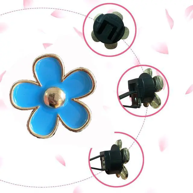 Alt view image 3 of 6 - 4 Pcs Daisy Flower Car Air Vent Clips with Fragrance Pads, Blue | Cute Air Fresheners Clip, Car Decor Accessories, for Women and Girls, Interior Aesthetic, Car Interior Decor, Charm