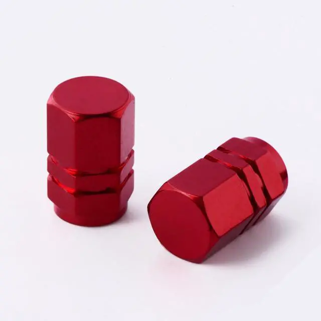 Alt view image 6 of 7 - EBOOT 8 Pcs Red Tire Stem Valve Caps, Wheel Valve Covers, Hexagon Aluminum | Universal Dustproof Tire Stem Cover, Corrosion Resistant, Fits Car Truck Bike SUV, Hexagon Shape
