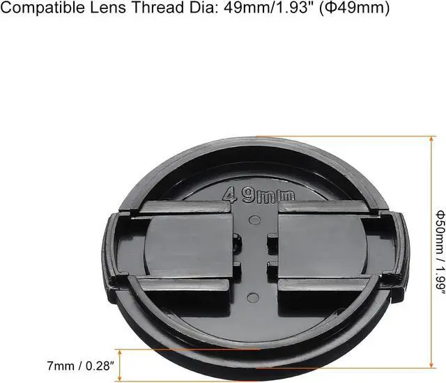 Alt view image 2 of 6 - PATIKIL Camera Lens Cap, 4 Pack Sides Pinch Front Lens Cover with Microfiber Cleaning Cloth for 49mm Thread Universal DSLR Lenses for Nikon, for Fujifilm, for Pentax, for Leica