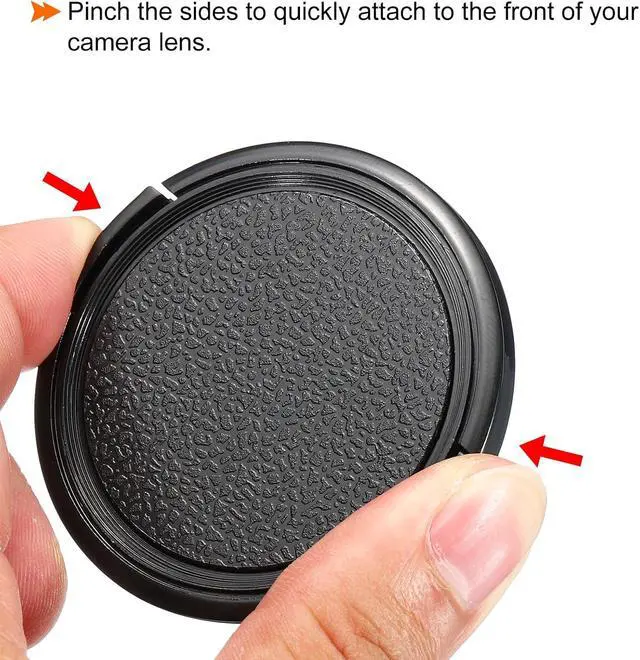 Alt view image 4 of 6 - PATIKIL Camera Lens Cap, 4 Pack Sides Pinch Front Lens Cover with Microfiber Cleaning Cloth for 49mm Thread Universal DSLR Lenses for Nikon, for Fujifilm, for Pentax, for Leica