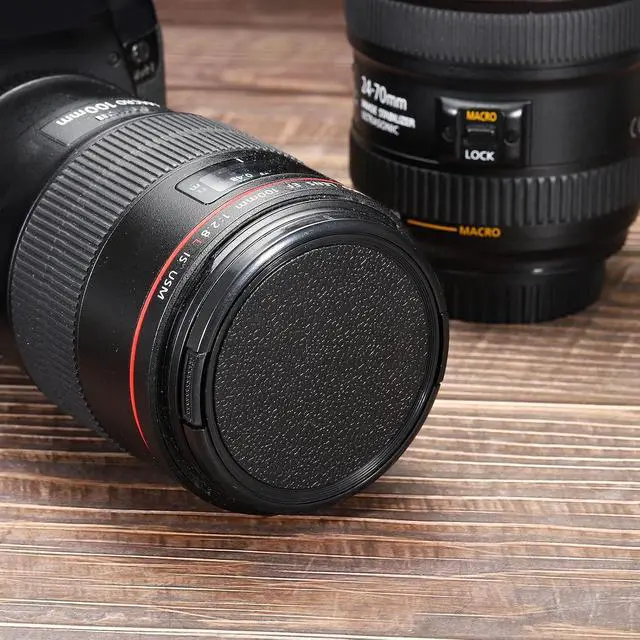Alt view image 6 of 6 - PATIKIL Camera Lens Cap, 4 Pack Sides Pinch Front Lens Cover with Microfiber Cleaning Cloth for 49mm Thread Universal DSLR Lenses for Nikon, for Fujifilm, for Pentax, for Leica