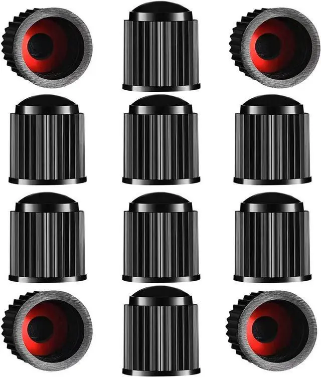 Main image of The Upgraded Version has a Sealing Ring Tire Valve Stem Caps (12pcs Black)