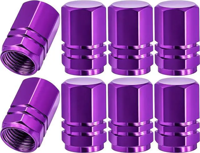 Main image of 8PCS Tire Valve Stem Caps, with Rubber O-Ring, Corrosion Resistant Leak-Proof, Aluminum Alloy Universal Wheel Valve Covers for Cars, SUV, Trucks, Bikes, Motorcycles, Bicycles(Purple)