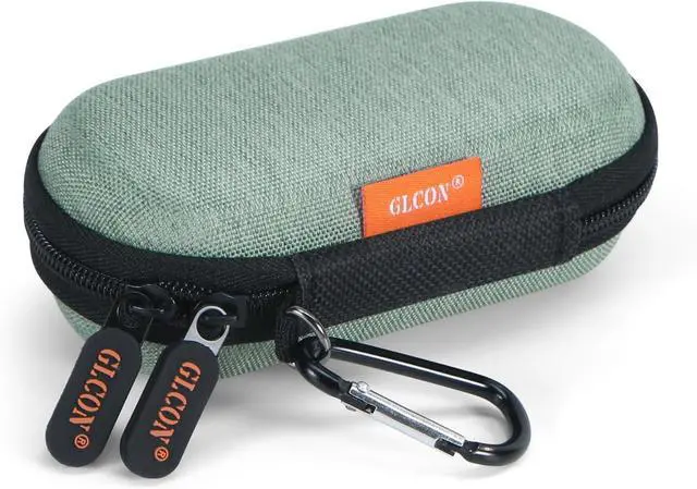 Main image of Mini Earbud Case, Small Oval Hard Shell Carrying Pouch Bag | Fits Airpods, Earpods, IEM, Hearing Aids, Earplugs, USB Drive, SD Card, Kardia EKG, Charging Cable