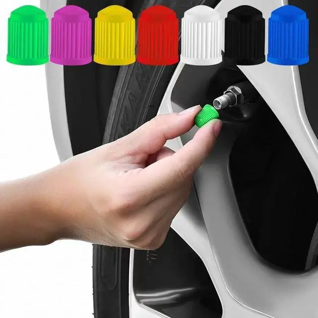 Alt view image 6 of 7 - 16 Pcs Tire Valve Stem Caps Upgraded Version with Sealing Ring for Car, Motorbike, Truck, Bike (Black)
