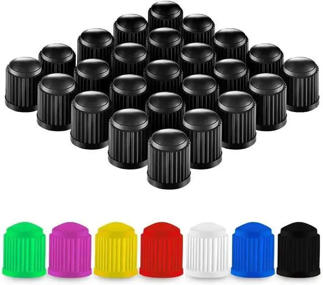 Alt view image 5 of 7 - 16 Pcs Tire Valve Stem Caps Upgraded Version with Sealing Ring for Car, Motorbike, Truck, Bike (Black)