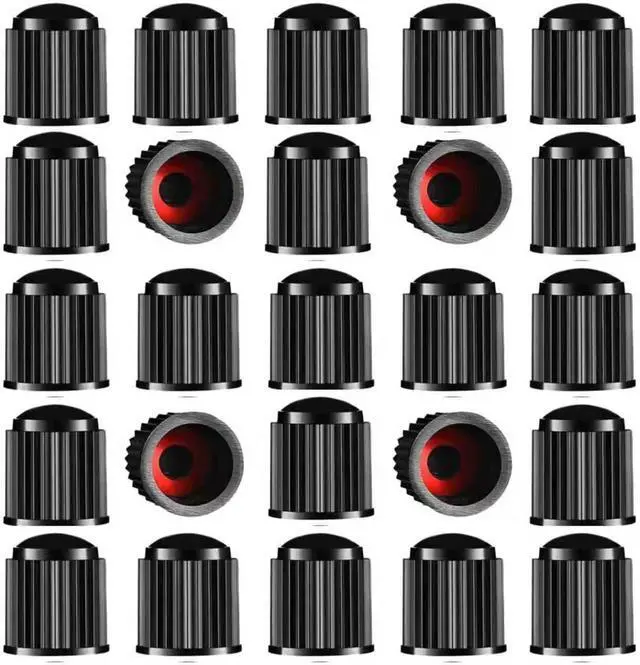 Main image of 16 Pcs Tire Valve Stem Caps Upgraded Version with Sealing Ring for Car, Motorbike, Truck, Bike (Black)