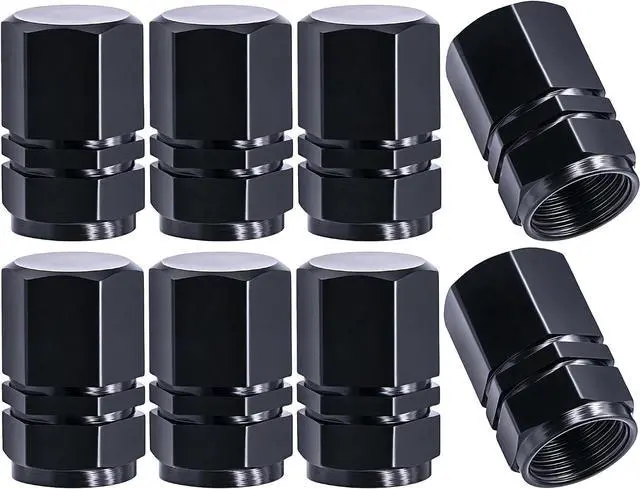 Main image of 8PCS Tire Valve Stem Caps, with Rubber O-Ring, Corrosion Resistant Leak-Proof, Aluminum Alloy Universal Wheel Valve Covers for Cars, SUV, Trucks, Bikes, Motorcycles, Bicycles(Black)