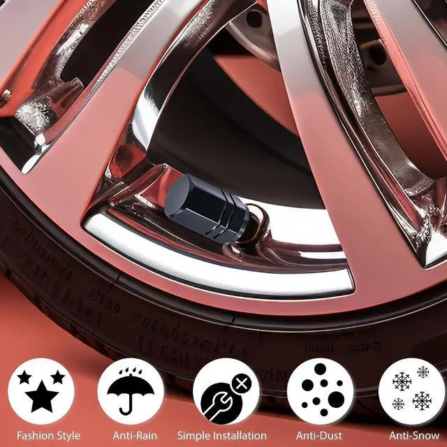 Alt view image 5 of 7 - 8PCS Tire Valve Stem Caps, with Rubber O-Ring, Corrosion Resistant Leak-Proof, Aluminum Alloy Universal Wheel Valve Covers for Cars, SUV, Trucks, Bikes, Motorcycles, Bicycles(Black)