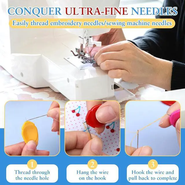 Alt view image 5 of 7 - Fedmut 35PCS Needle Threaders 5 Colors Thumb Shape Sewing Needle Threader | Easy Threader Plastic Needle Threaders Floss Threaders for Craft Work, Sewing Machine, Embroidery Floss with Clear Box