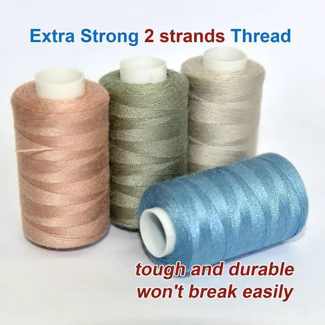 Alt view image 3 of 6 - All Purpose Sewing Thread-4 Spools of Hand Polyester Sewing Thread for Hand and Machine Sewing(Salt-Style morandi Color)
