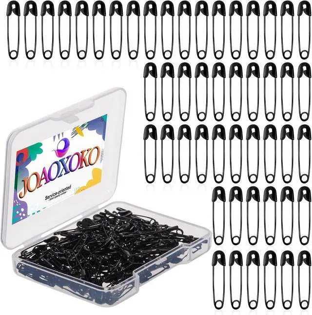 Main image of Safety pins 150pcs 0.75inch Safety pins for Clothes for Clothing Sewing Handicrafts Quilting Jewelry MakingBlack Hijab pins (Black)