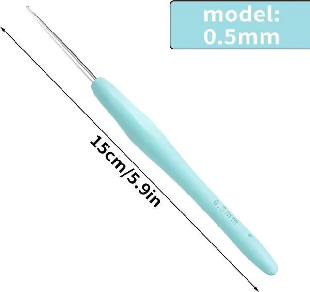 Alt view image 2 of 7 - Small Size Crochet Hook Lace Crochet Needle, 0.5mm Crochet Hook, Ergonomic Crochet HooksEmbroidery Thread Knitting Weaving Tool (0.5 mm)