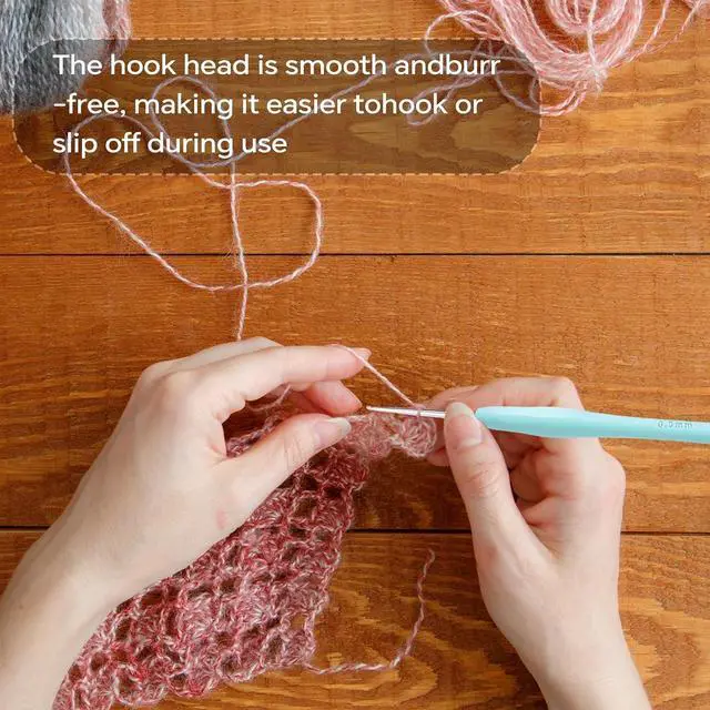 Alt view image 6 of 7 - Small Size Crochet Hook Lace Crochet Needle, 0.5mm Crochet Hook, Ergonomic Crochet HooksEmbroidery Thread Knitting Weaving Tool (0.5 mm)