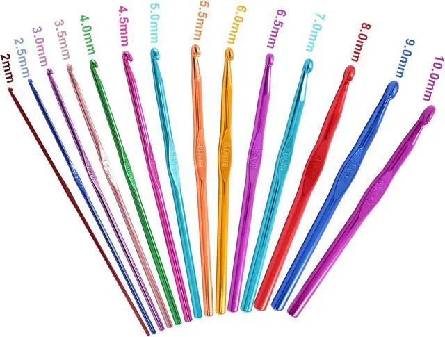Alt view image 4 of 5 - Auvotuis 6Pcs 5mm US Size H (Size 8) Aluminum Crochet Hook, Blue | Knitting Needles, DIY Craft Yarn, For Adults Kids Children Beginners