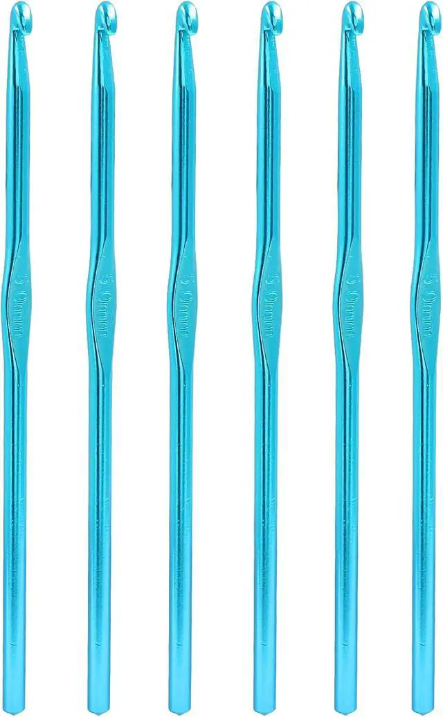 Alt view image 5 of 5 - Auvotuis 6Pcs 5mm US Size H (Size 8) Aluminum Crochet Hook, Blue | Knitting Needles, DIY Craft Yarn, For Adults Kids Children Beginners