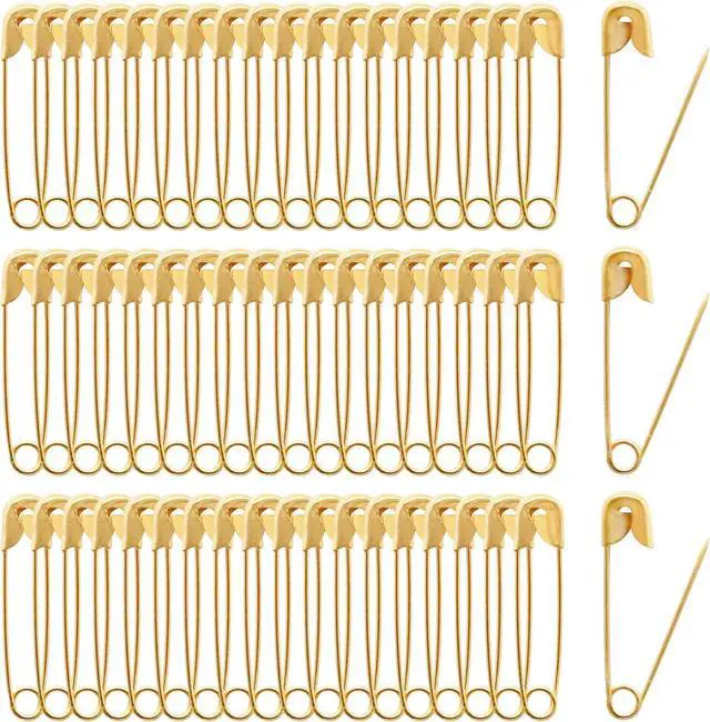 Main image of 120 PCS 19mm Gold Safety Pins Size 00, Sharp for Sewing Tags | Plated Metal Rust-Proof, Sharp Tip Easy Piercing, Secure Buckle, For Clothing Tags Jewelry Sewing DIY