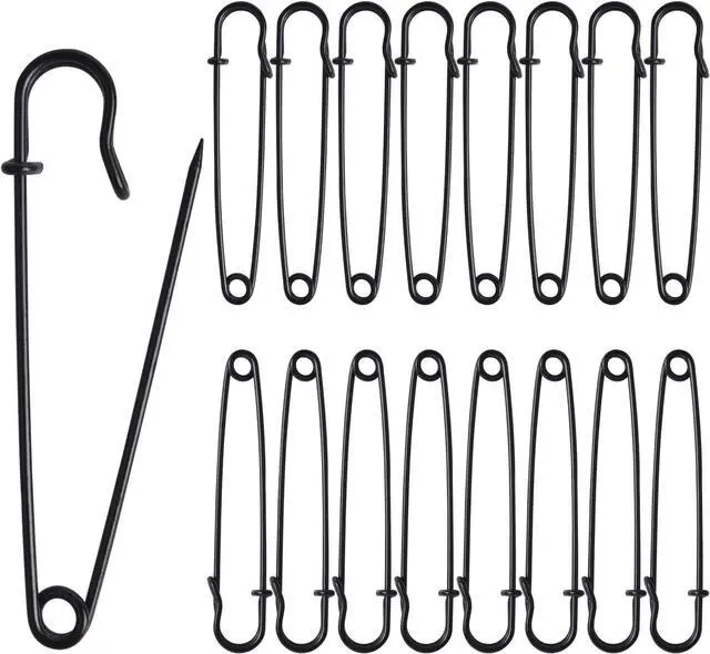 Main image of Large Safety Pins Heavy Duty - 4" Oversized Safety Pins for Laundry, Blanket, Crafts, Outdoor - 16PCS