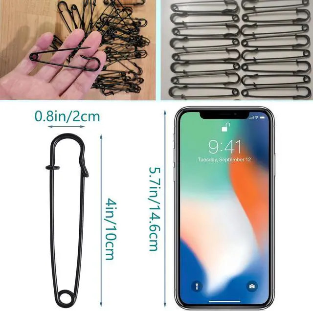 Alt view image 2 of 7 - Large Safety Pins Heavy Duty - 4" Oversized Safety Pins for Laundry, Blanket, Crafts, Outdoor - 16PCS
