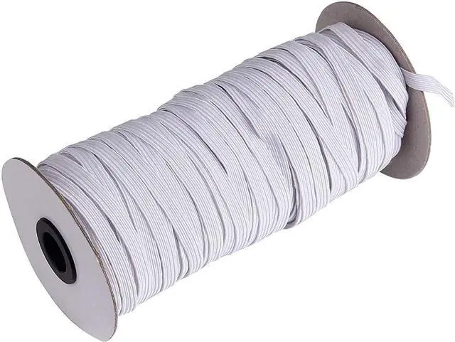 Main image of 70-Yards Length 1/4" Width White Braided Elastic Cord/Elastic