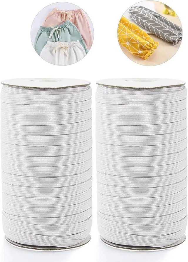 Alt view image 6 of 6 - 80 Yards Elastic Band 3/8 inch Wide White Elastic Strap High Elastic Cord for Sewing Waistband and Pants Waist, 1 Rolls