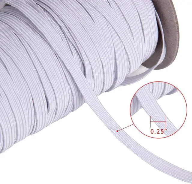 Alt view image 2 of 5 - 70-Yards Length 1/4" Width White Braided Elastic Cord/Elastic