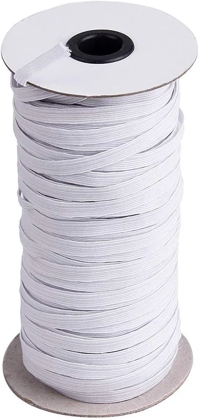 Alt view image 3 of 5 - 70-Yards Length 1/4" Width White Braided Elastic Cord/Elastic