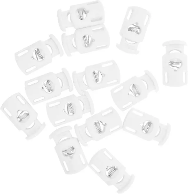 Alt view image 2 of 7 - Mandala Crafts White Shock Cord & Cord Locks for Elastic Drawstrings | 10 YDs Bungee String, 25 Spring Toggle Clips, End Stopper Clamps, for Shoelaces, Paracord, Jackets, Hoodies, Backpacks