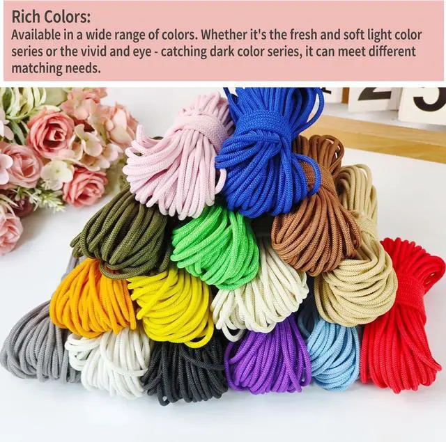 Alt view image 6 of 7 - Pink 3mm Round Elastic Cord 15yd-Stretchy String | 1/8'' Non-slip braided string with heavy stretch.Great for shoelaces,hair bands,gear,ties & DIY crafts