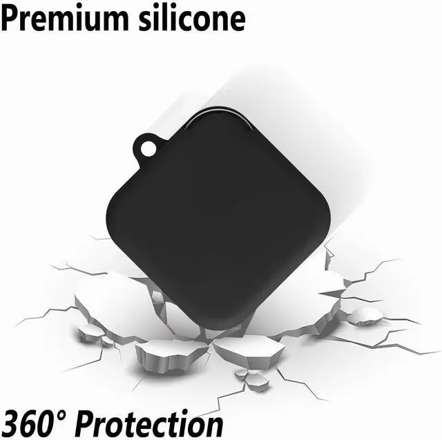Alt view image 4 of 6 - Geiomoo Silicone Cover for CMF Buds 2a Case, Soft Flexible Scratch Resistant Protective with Lanyard (Black)