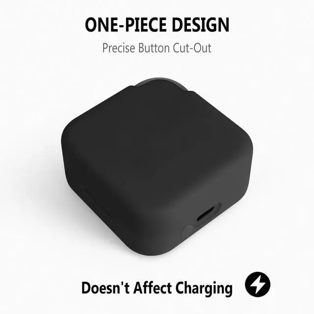 Alt view image 5 of 6 - Geiomoo Silicone Cover for CMF Buds 2a Case, Soft Flexible Scratch Resistant Protective with Lanyard (Black)