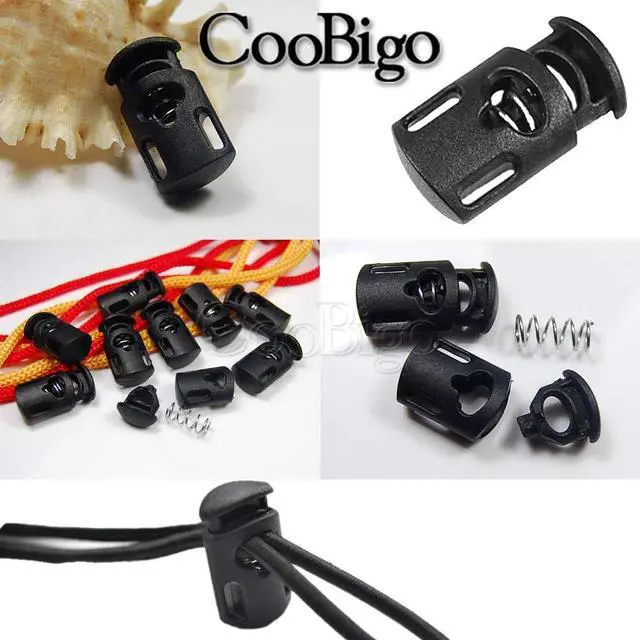 Alt view image 5 of 5 - 10 Meter 3mm(1/8Inch) Elastic Bungee Shock Cord Stretch String, 25 pcs Plastic Cord Locks Spring Toggle Stopper for Drawstring Backpack Shoelaces