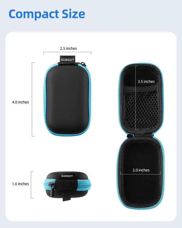 Alt view image 6 of 6 - SUNGUY Earbuds Case 4Pack, Rectangle Earbuds Carrying Case, Portable Earphone Pouch Phone Accessories Organizer with Carabiner for Earphone, in-Ear Headphones, Earbud, SD Card, USB Charging Cable