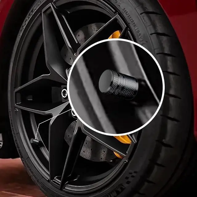 Alt view image 7 of 7 - 4-Piece Black Anodized Aluminum-Plastic Composite Tire Valve Stem Caps with Integrated Plastic Sleeve,Corrosion-Resistant and Universal Fit,Suitable for Cars, Trucks, and Motorcycles(Black)
