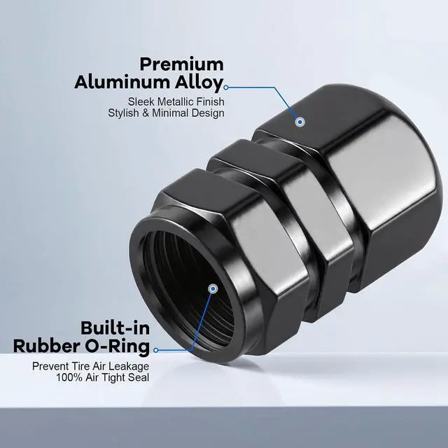 Alt view image 4 of 6 - JUSTTOP Car Tire Valve Stem Caps, 12pcs Air Caps Cover, Universal for Cars, SUVs, Bike, Trucks and Motorcycles-Black