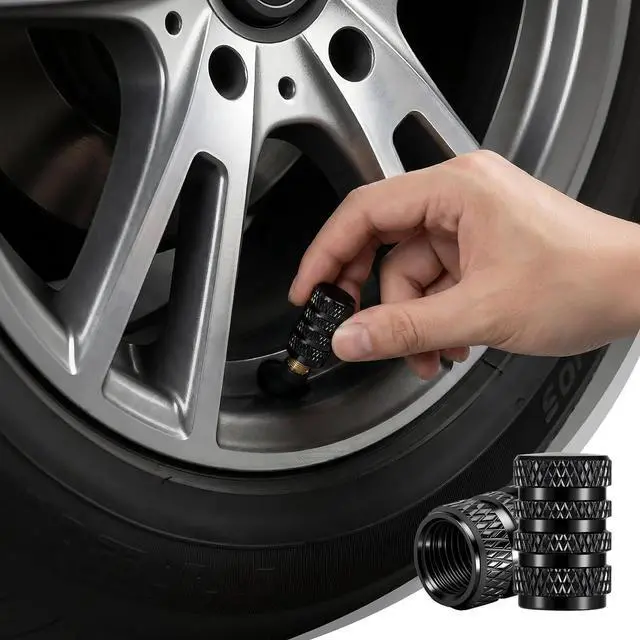 Alt view image 7 of 7 - Tire Valve Stem Caps, Black Anodized Aluminum, 12PCS/Pack, Corrosion Resistant Anti-Rust, Universal Tire Valve Covers for Cars, Trucks, SUVs, Motorcycles and Bikes