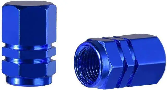 Alt view image 4 of 7 - EBOOT 8 Pcs Blue Tire Valve Stem Caps,Hexagon Aluminum | Universal Dustproof Tire Stem Cover, Corrosion Resistant, Fits Car Truck Bike SUV, Hexagon Shape