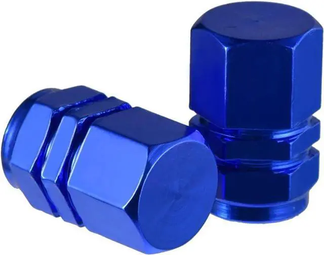Alt view image 6 of 7 - EBOOT 8 Pcs Blue Tire Valve Stem Caps,Hexagon Aluminum | Universal Dustproof Tire Stem Cover, Corrosion Resistant, Fits Car Truck Bike SUV, Hexagon Shape