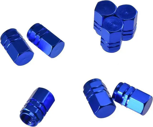 Alt view image 5 of 7 - EBOOT 8 Pcs Blue Tire Valve Stem Caps,Hexagon Aluminum | Universal Dustproof Tire Stem Cover, Corrosion Resistant, Fits Car Truck Bike SUV, Hexagon Shape