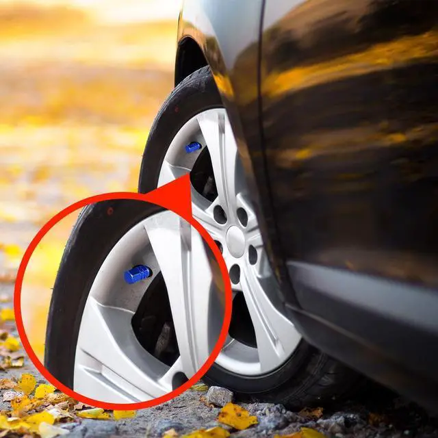 Alt view image 7 of 7 - EBOOT 8 Pcs Blue Tire Valve Stem Caps,Hexagon Aluminum | Universal Dustproof Tire Stem Cover, Corrosion Resistant, Fits Car Truck Bike SUV, Hexagon Shape