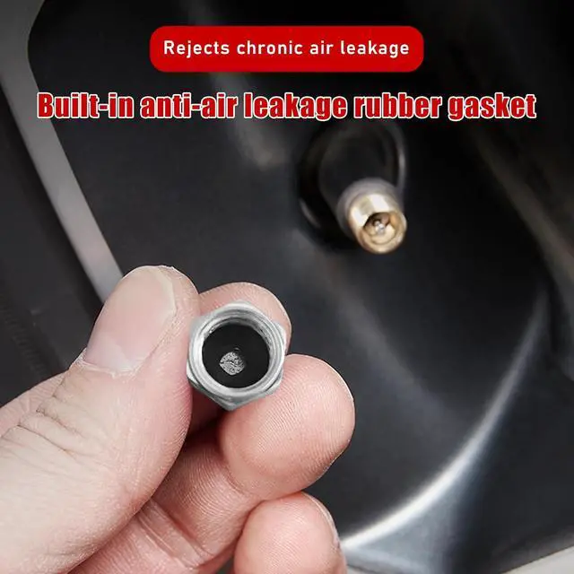 Alt view image 4 of 6 - Ziciner 8 PCS Car Tire Valve Stem Caps, Aluminum Alloy Wheel Valve Covers with Rubber O-Ring, Corrosion Resistant Leak-Proof Tire Air Cap Set, Universal for SUV, Truck, Motorcycle, Bike (Silver)