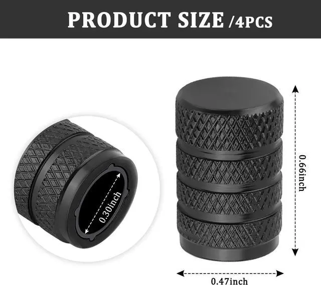 Alt view image 2 of 7 - 4PCS Car Tire Valve Caps,Aluminum Alloy Tire Valve Stem Caps with Inner Protective Sleeve for Maintaining Tires Pressure and Decoration,Universal Tires Air Cap Replacement