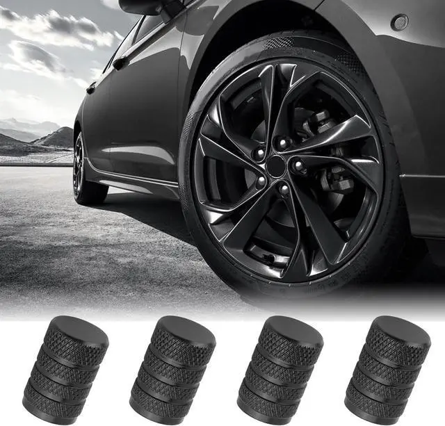 Alt view image 4 of 7 - 4PCS Car Tire Valve Caps,Aluminum Alloy Tire Valve Stem Caps with Inner Protective Sleeve for Maintaining Tires Pressure and Decoration,Universal Tires Air Cap Replacement