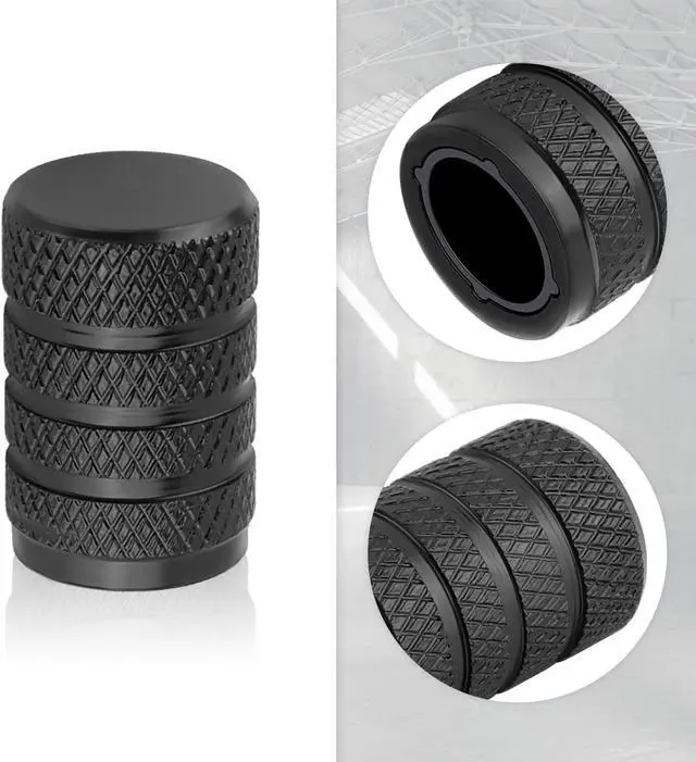 Alt view image 5 of 7 - 4PCS Car Tire Valve Caps,Aluminum Alloy Tire Valve Stem Caps with Inner Protective Sleeve for Maintaining Tires Pressure and Decoration,Universal Tires Air Cap Replacement