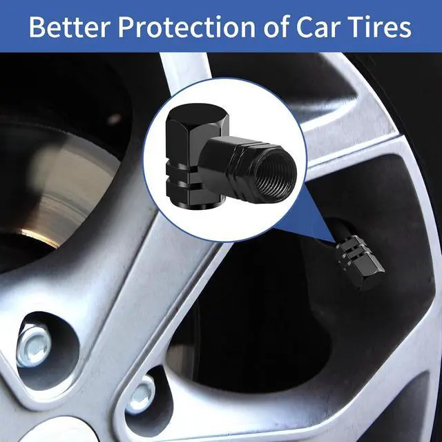 Alt view image 6 of 7 - 20 Pcs Tire Valve Caps,Valve Stem Caps for SUV Car Bike Motorcyclei(Black) | Car Accessories,Waterproof, Washable,Odor Free Universal Dustproof Stem